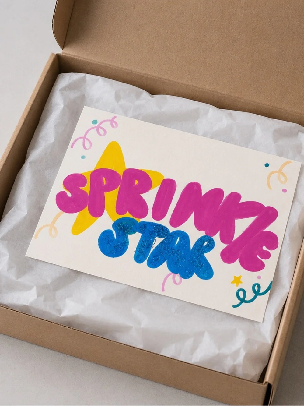 12pcs Sprinkle Star Colorful Illustrated Cards Birthday Gift Friendship Cards